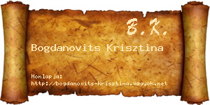 Bogdanovits Krisztina névjegykártya
