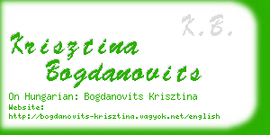 krisztina bogdanovits business card